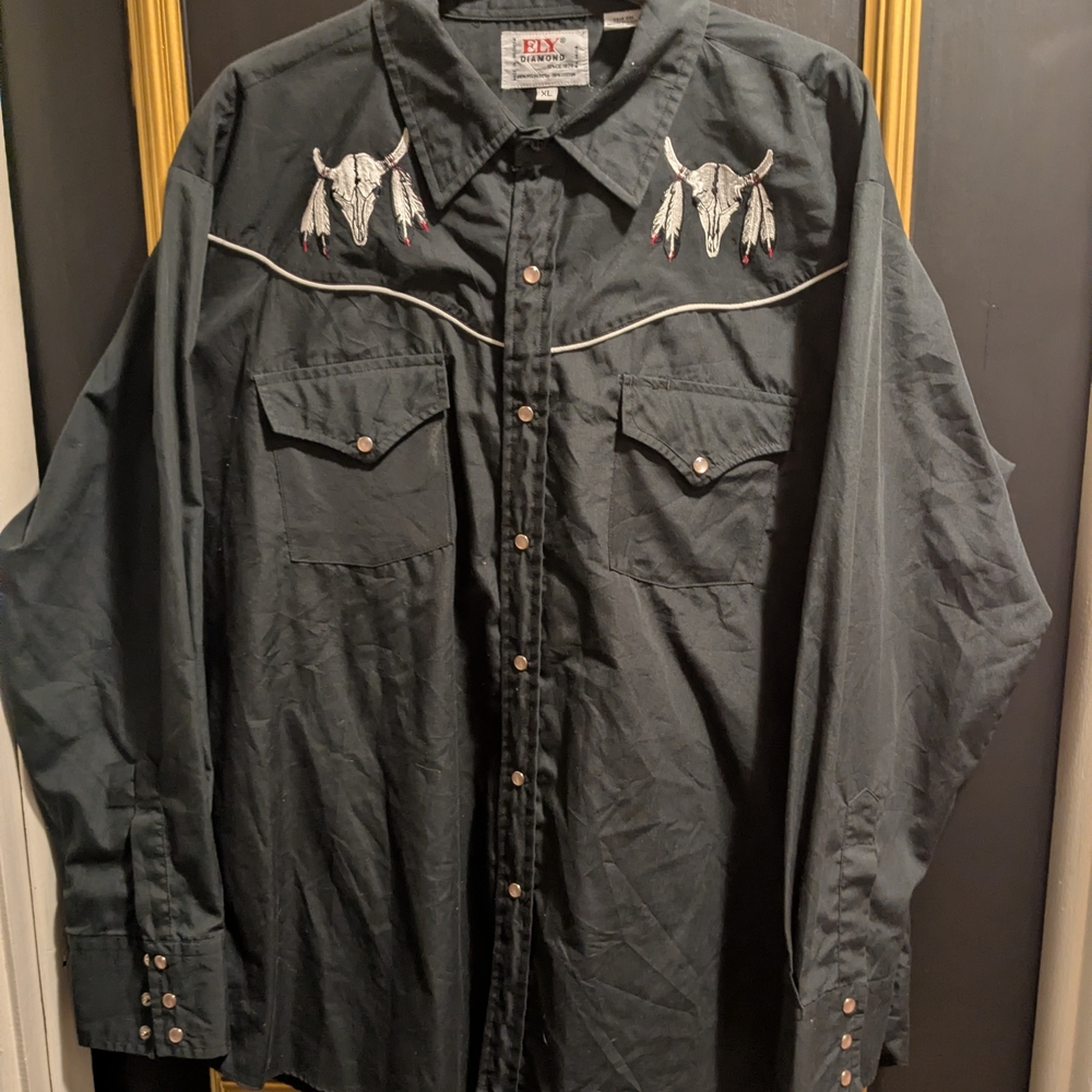 ELY Diamond Black Shirt with White and Red Logo Patch
